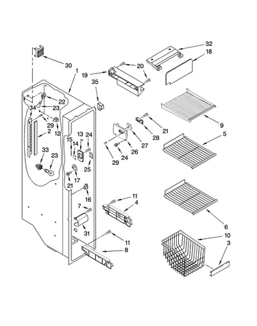 Freezer liner parts