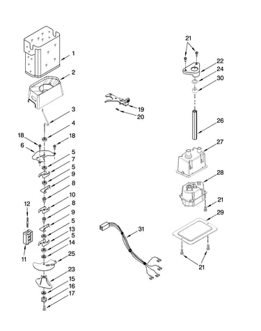 Motor and ice container parts