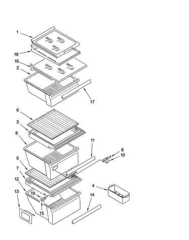 Refrigerator shelf parts