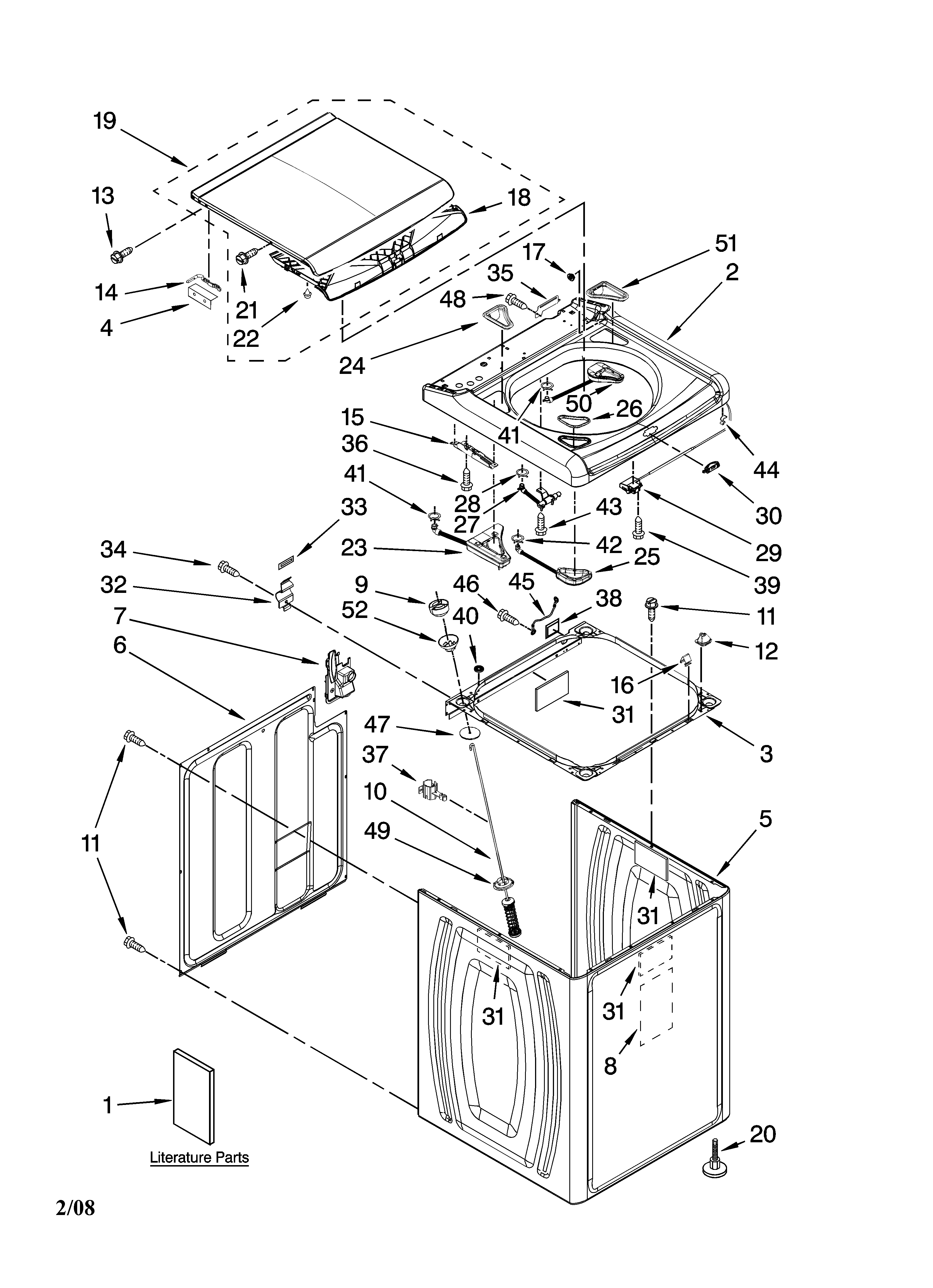 Top and cabinet parts