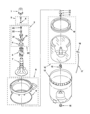 Agitator, basket and tub parts