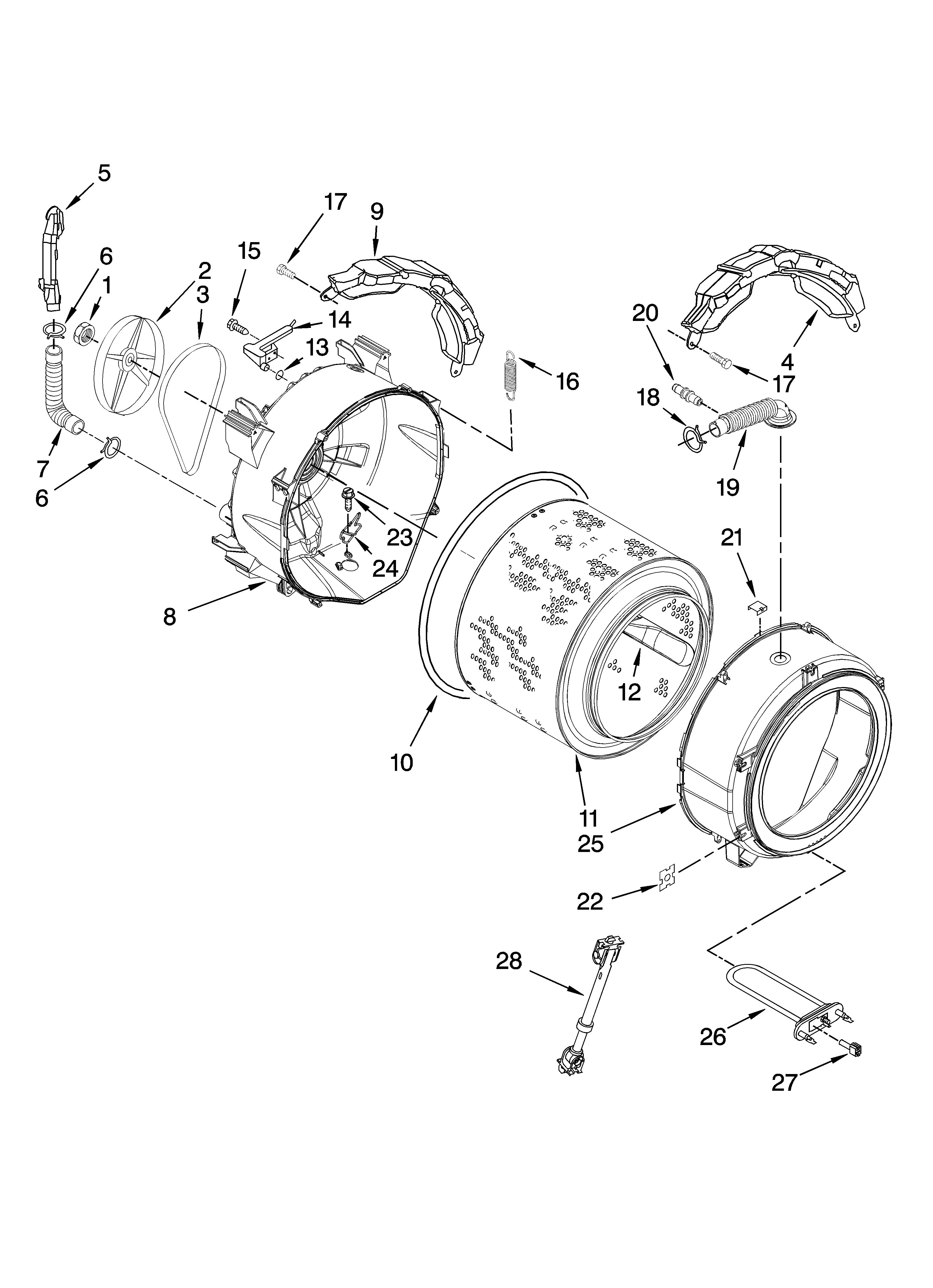 Tub and basket parts