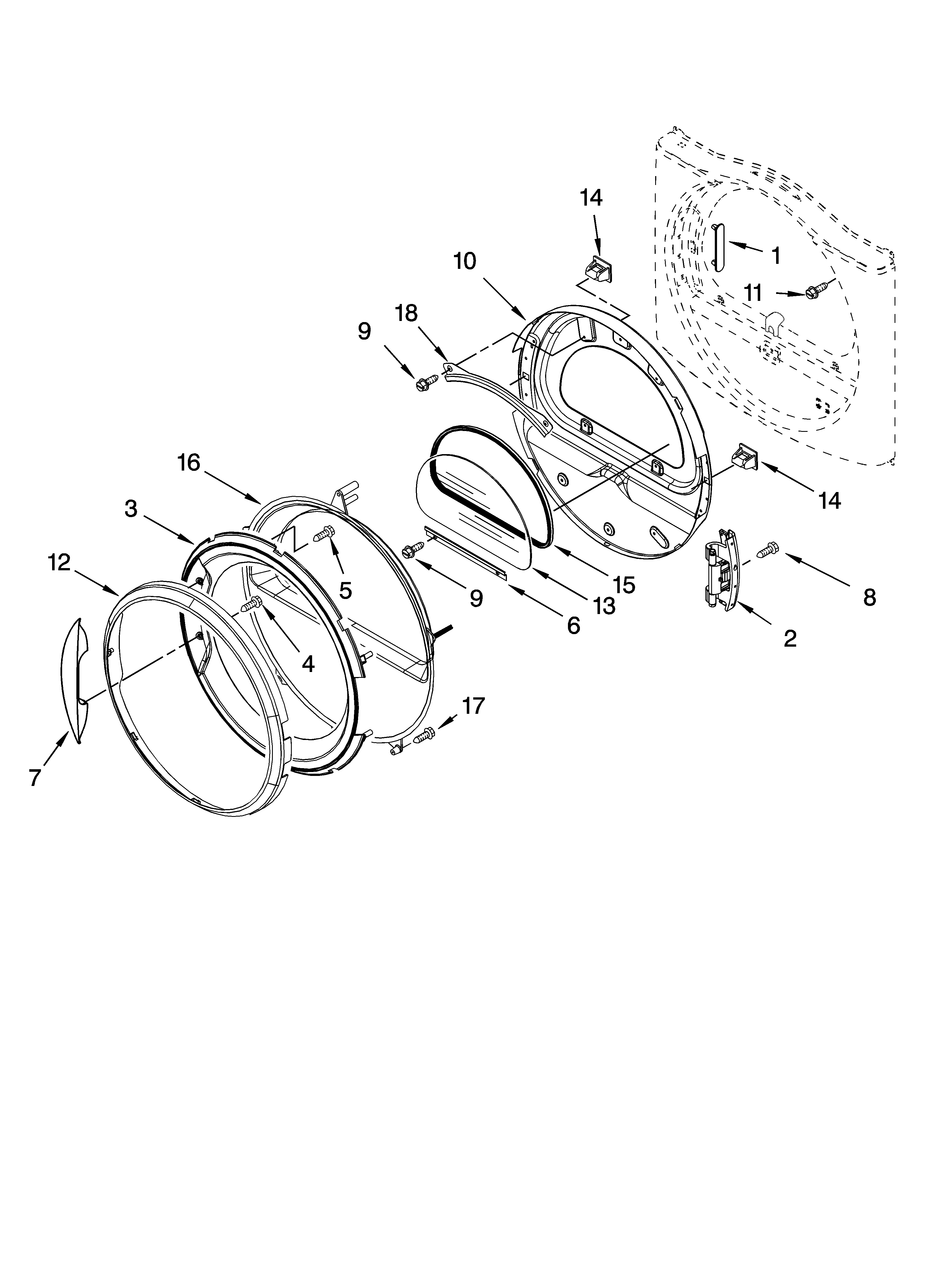 Door parts, optional parts (not included)