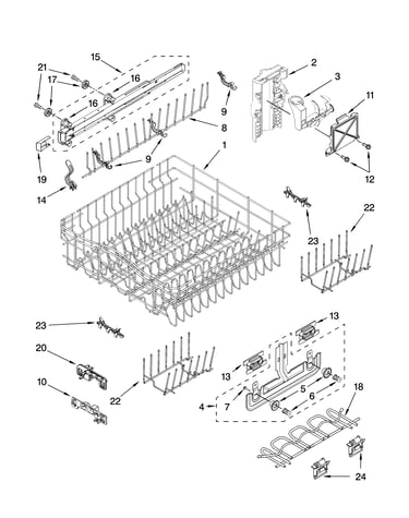 Upper rack and track parts
