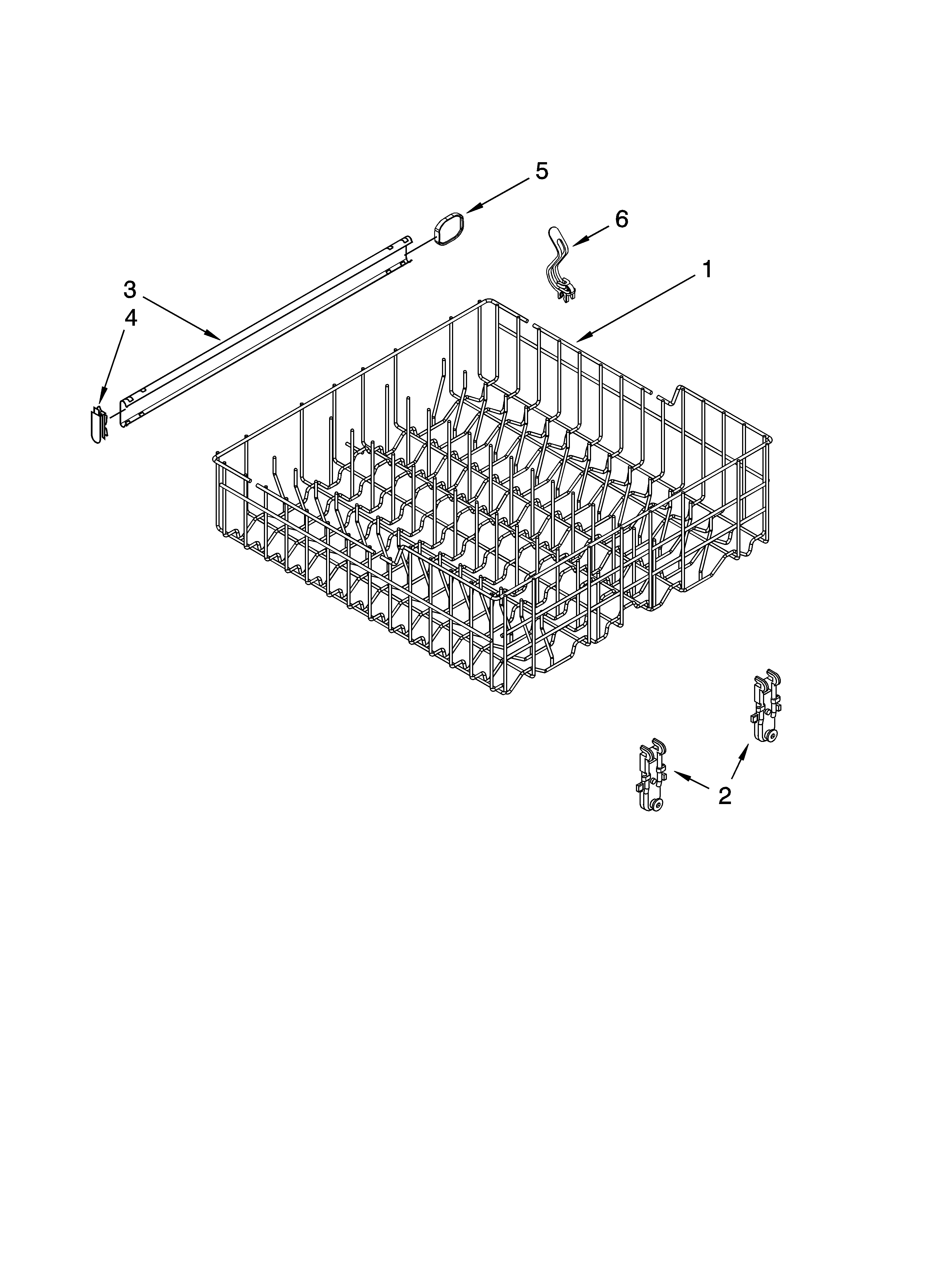 Upper rack and track parts