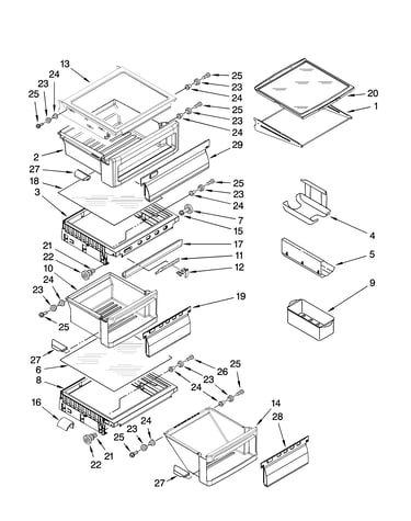 Refrigerator shelf parts