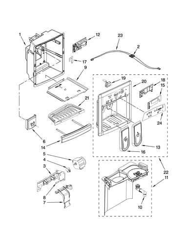 Dispenser front parts