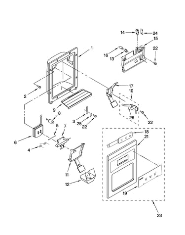 Dispenser front parts