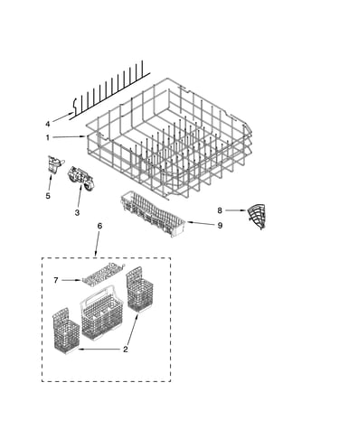 Lower rack parts, optional parts (not included)