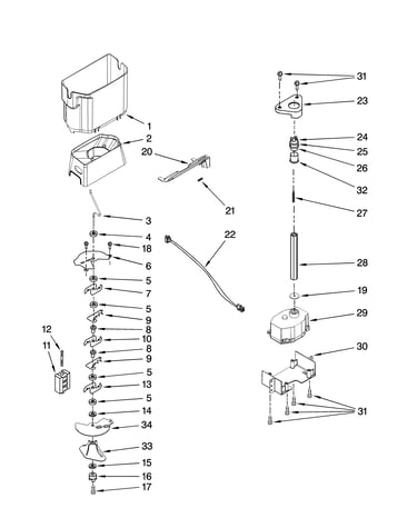 Motor and ice container parts