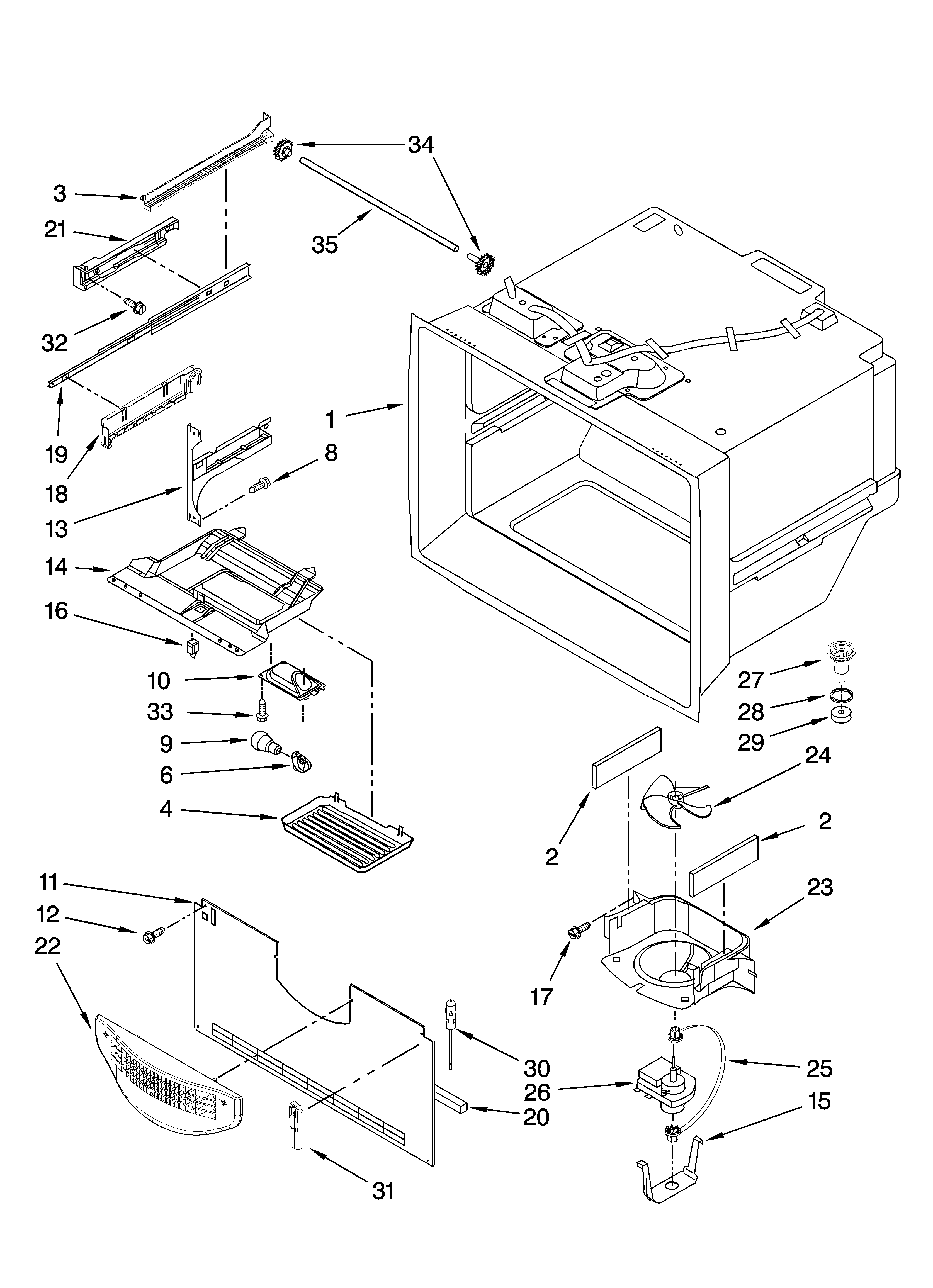 Freezer liner parts