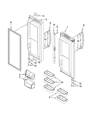 Refrigerator door parts