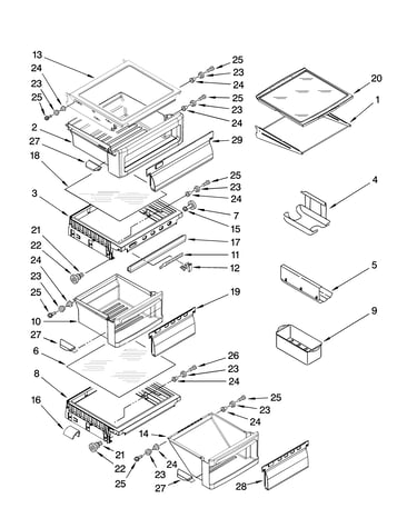 Refrigerator shelf parts