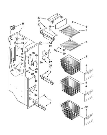 Freezer liner parts