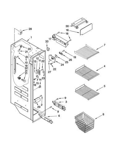 Freezer liner parts