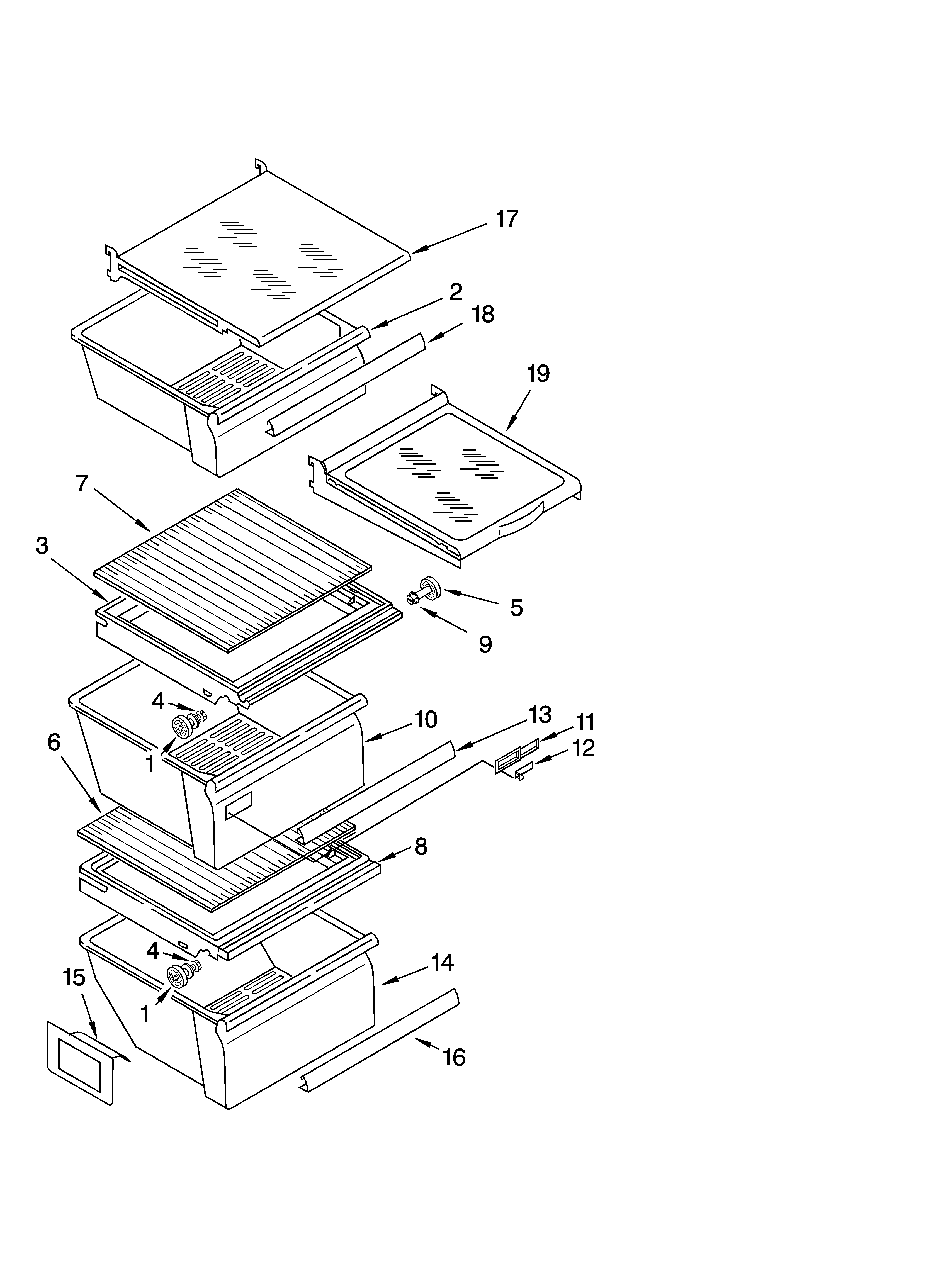 REFRIGERATOR SHELF PARTS