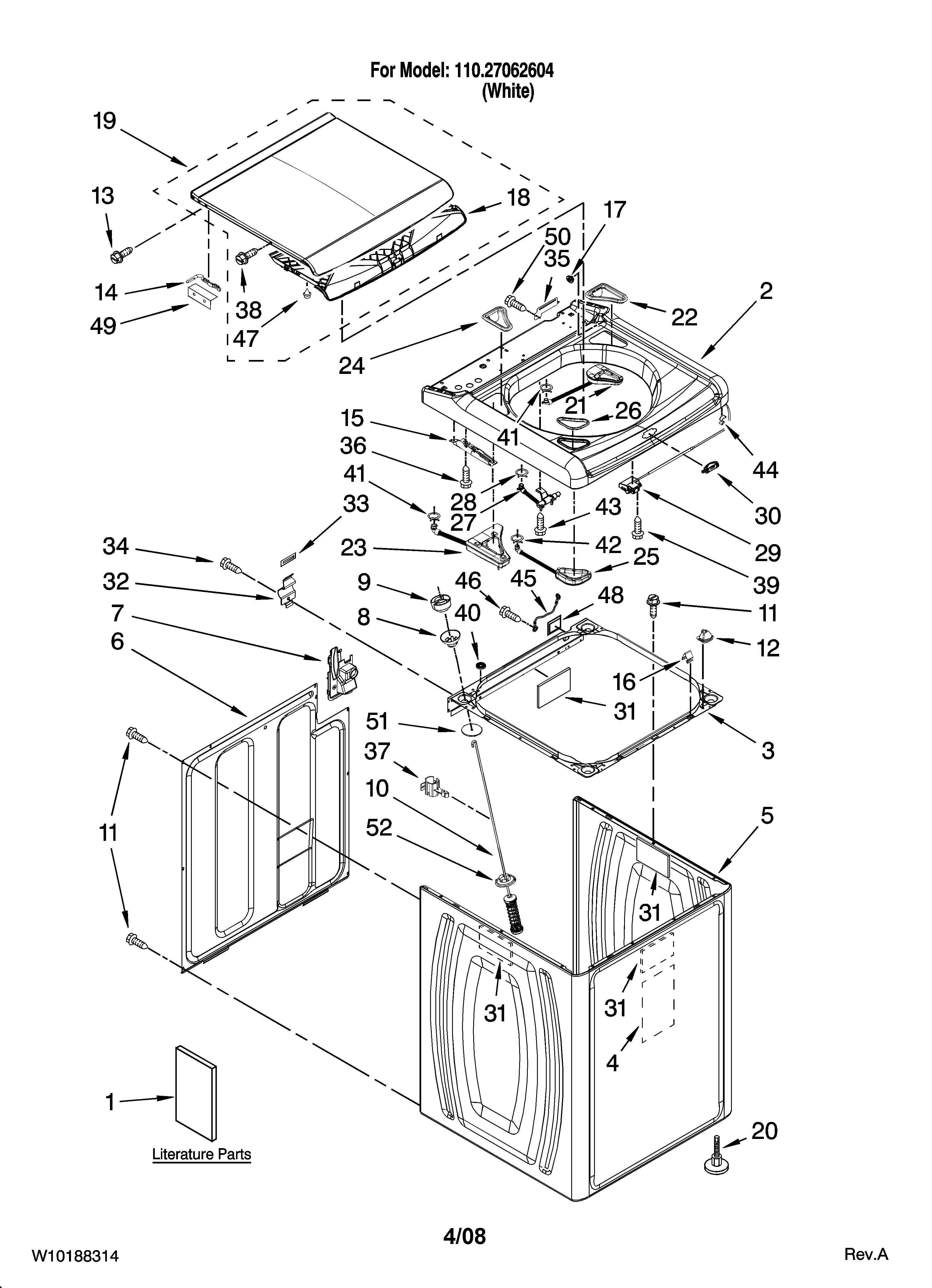 Top and cabinet parts