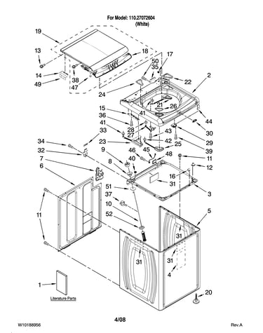 Top and cabinet parts