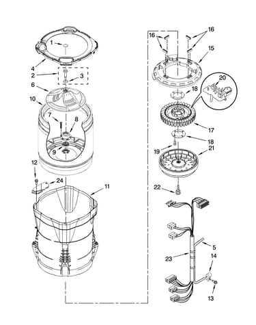 Motor, basket and tub parts