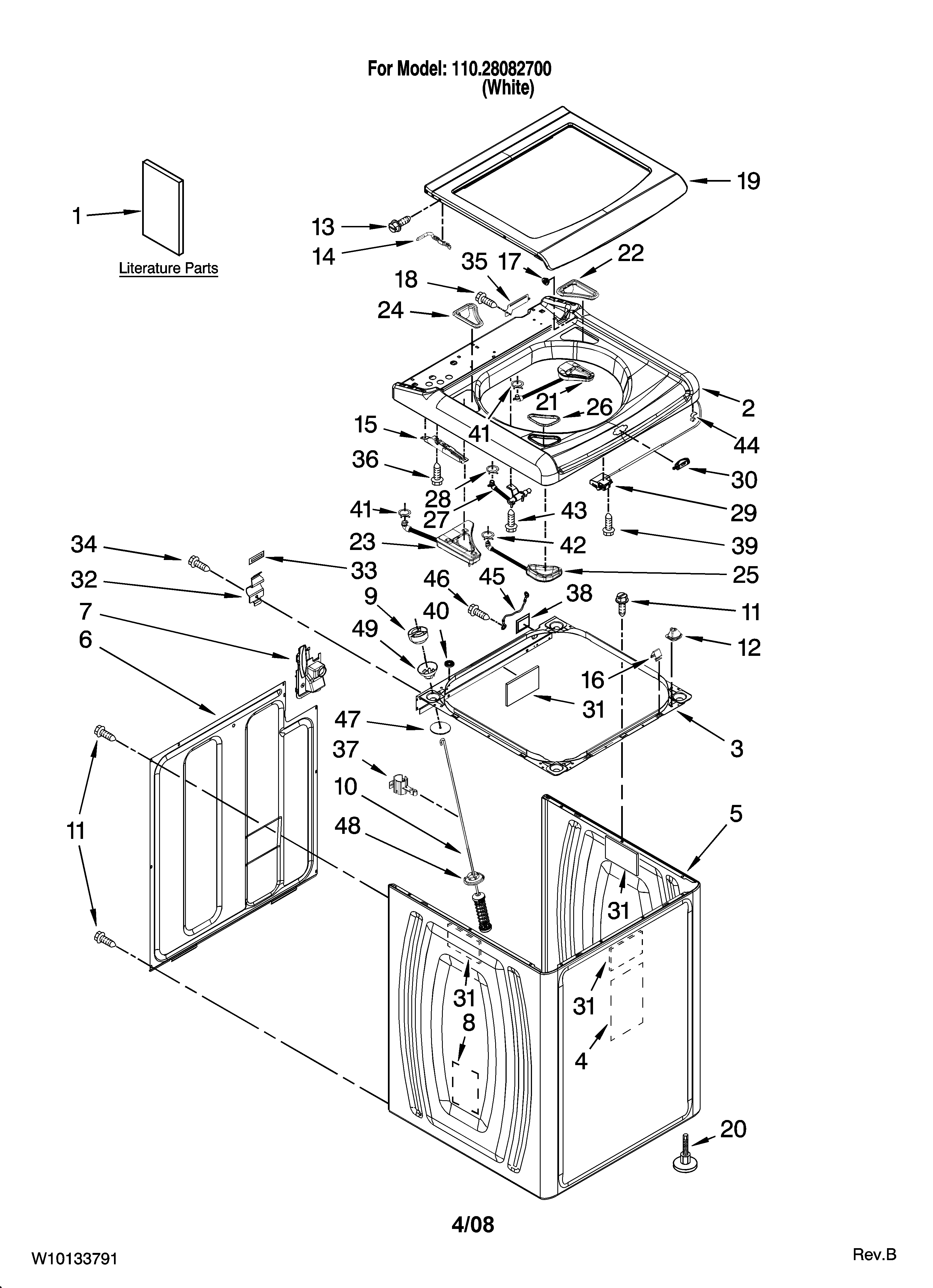 TOP AND CABINET PARTS