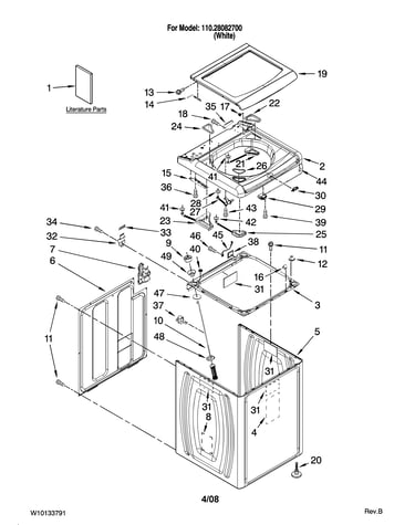 Top and cabinet parts