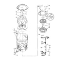 Kenmore Elite 11028082700 motor, basket and tub parts diagram