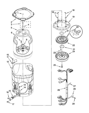 Motor, basket and tub parts