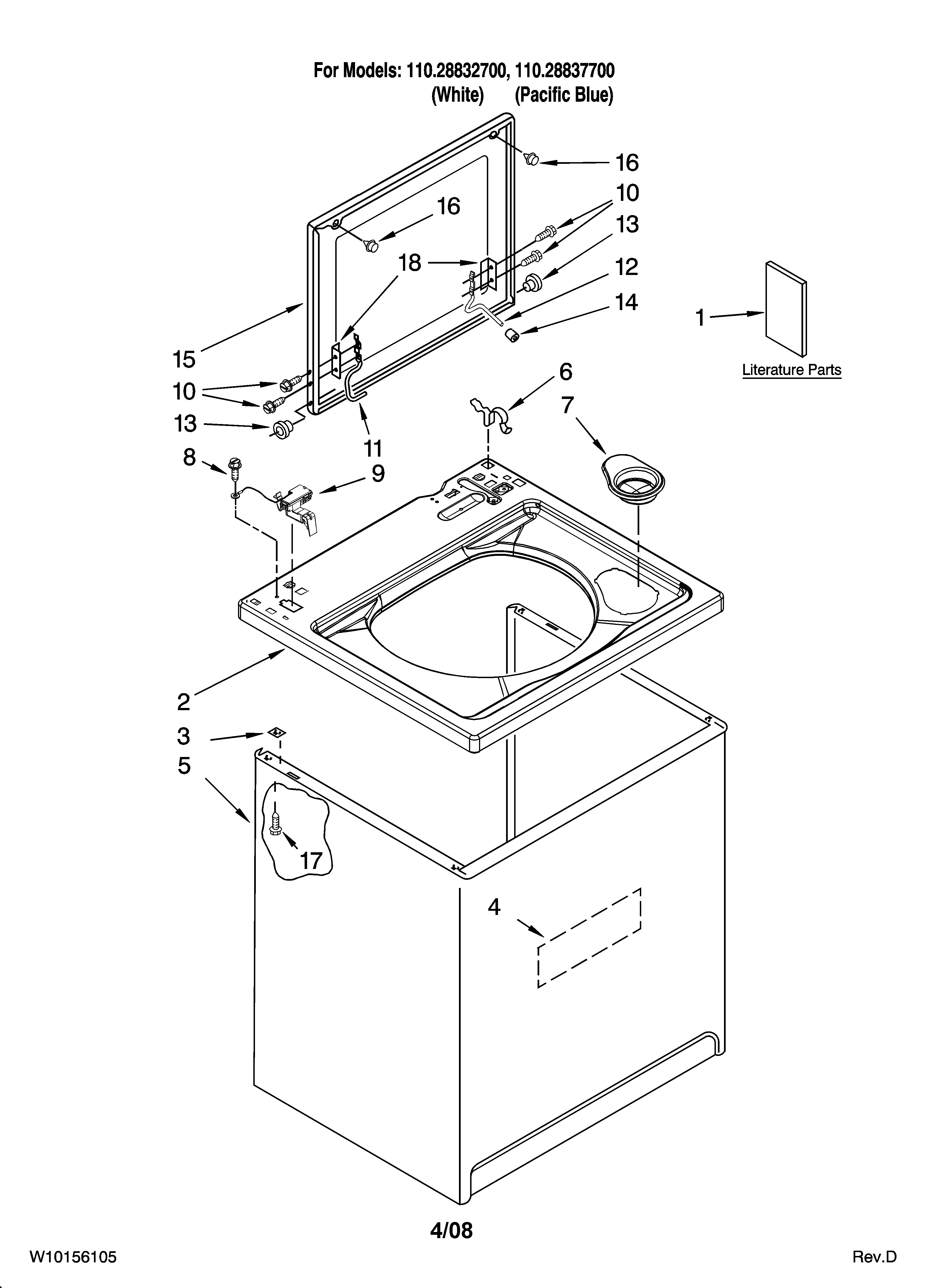 Top and cabinet parts