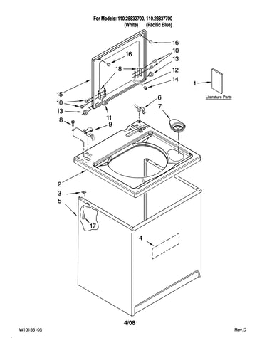 Top and cabinet parts