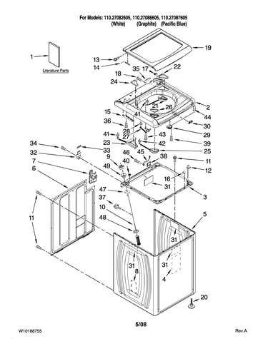Top and cabinet parts