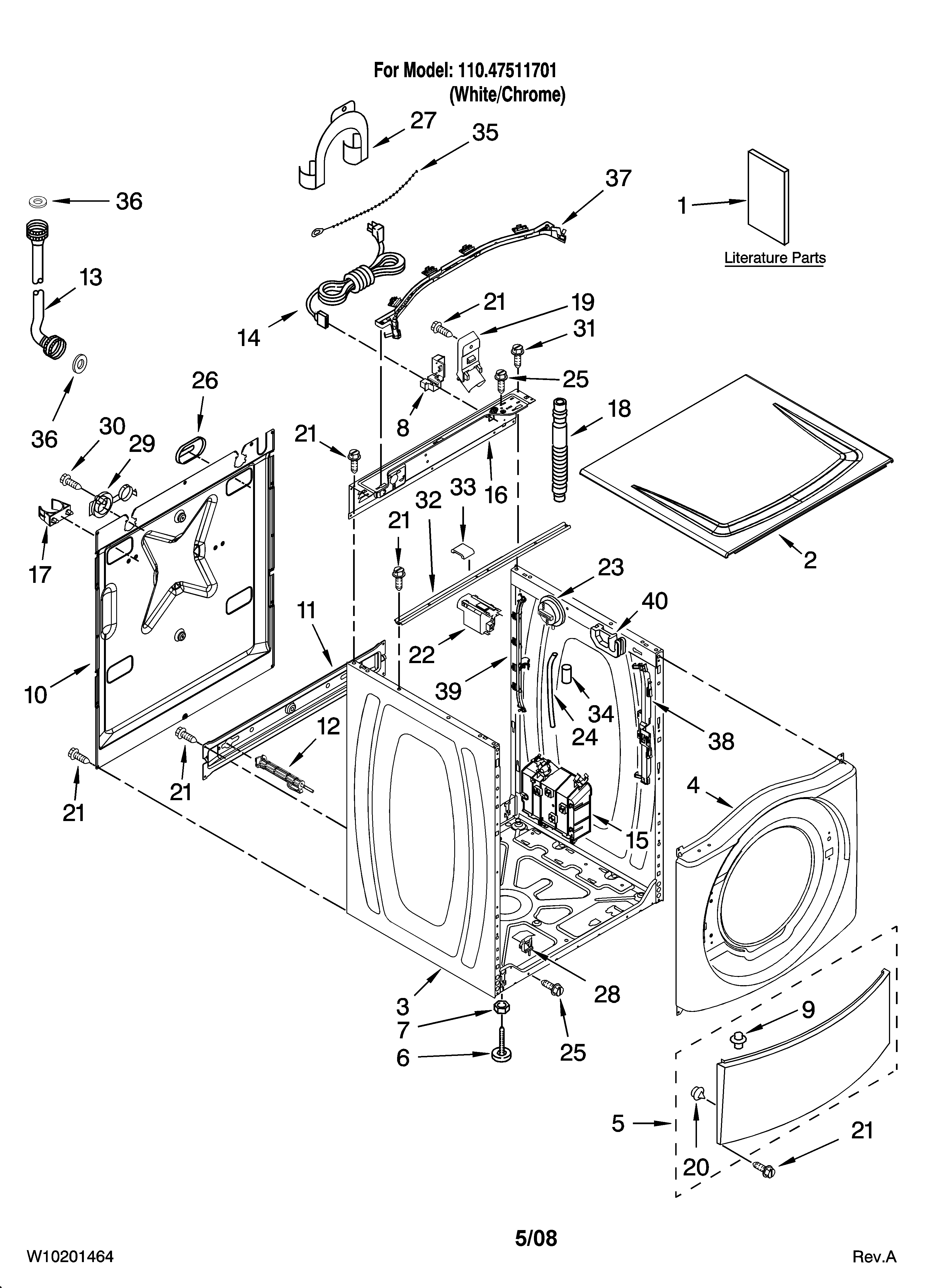 Top and cabinet parts