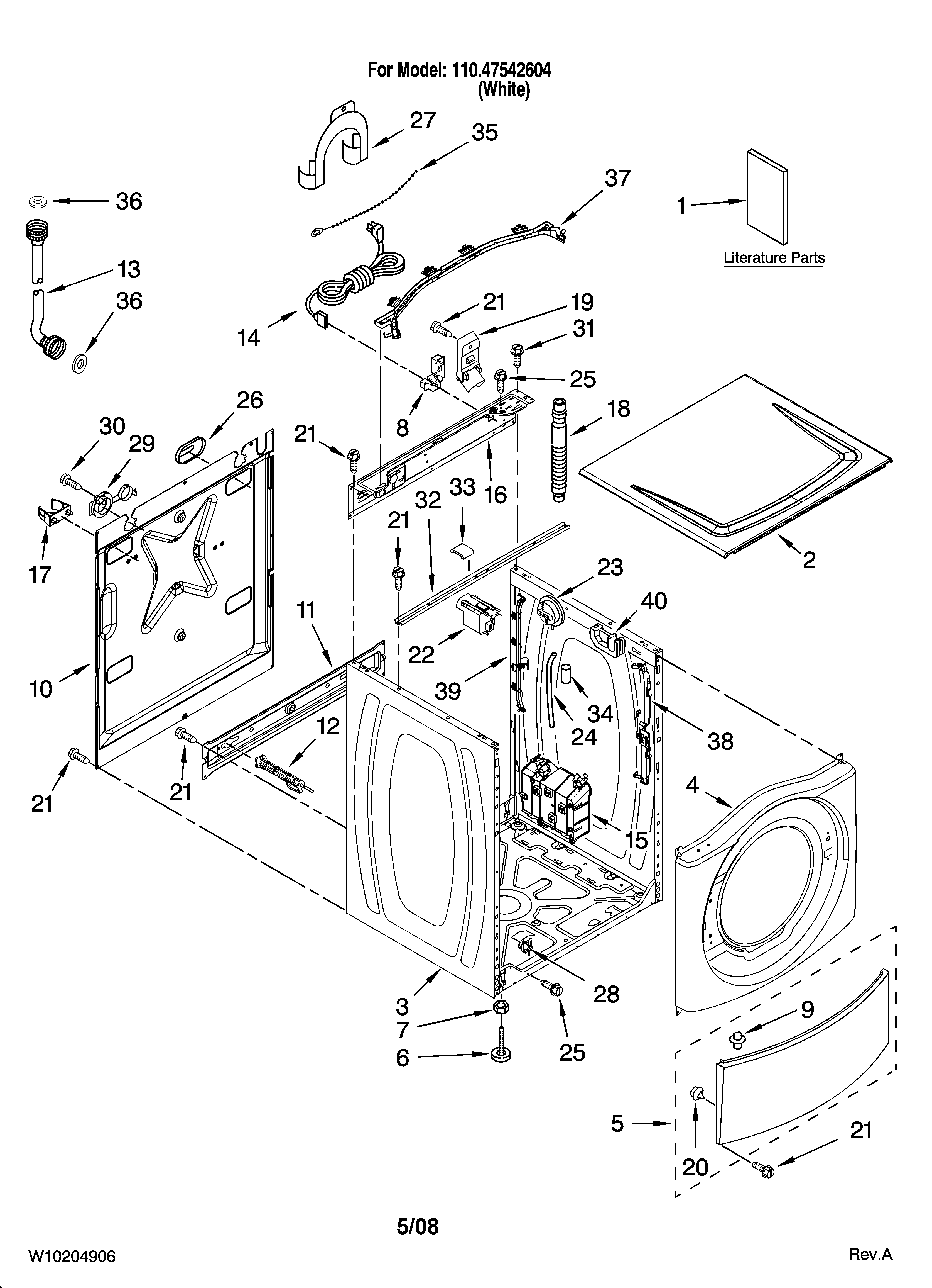 Top and cabinet parts