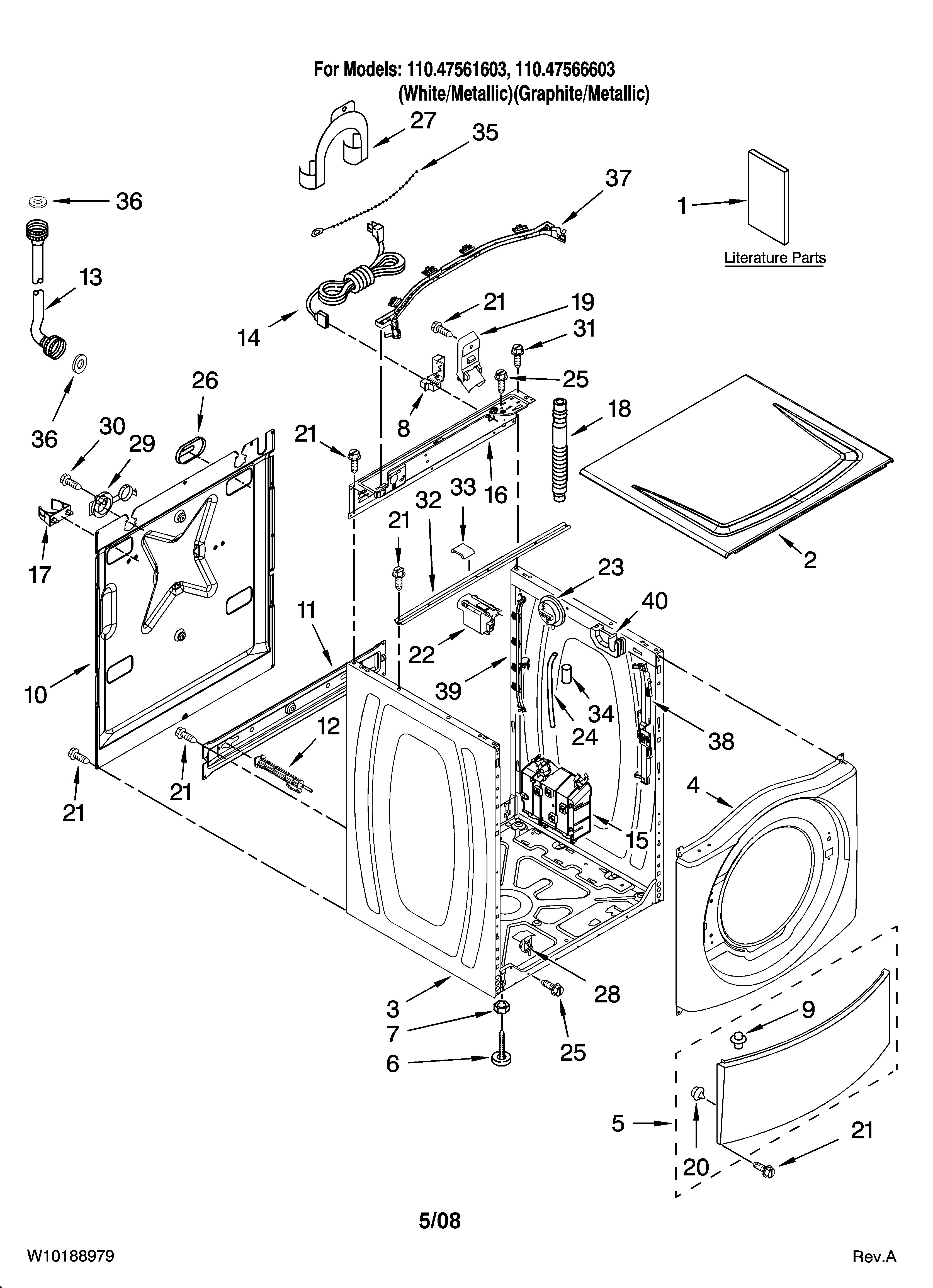 TOP AND CABINET PARTS