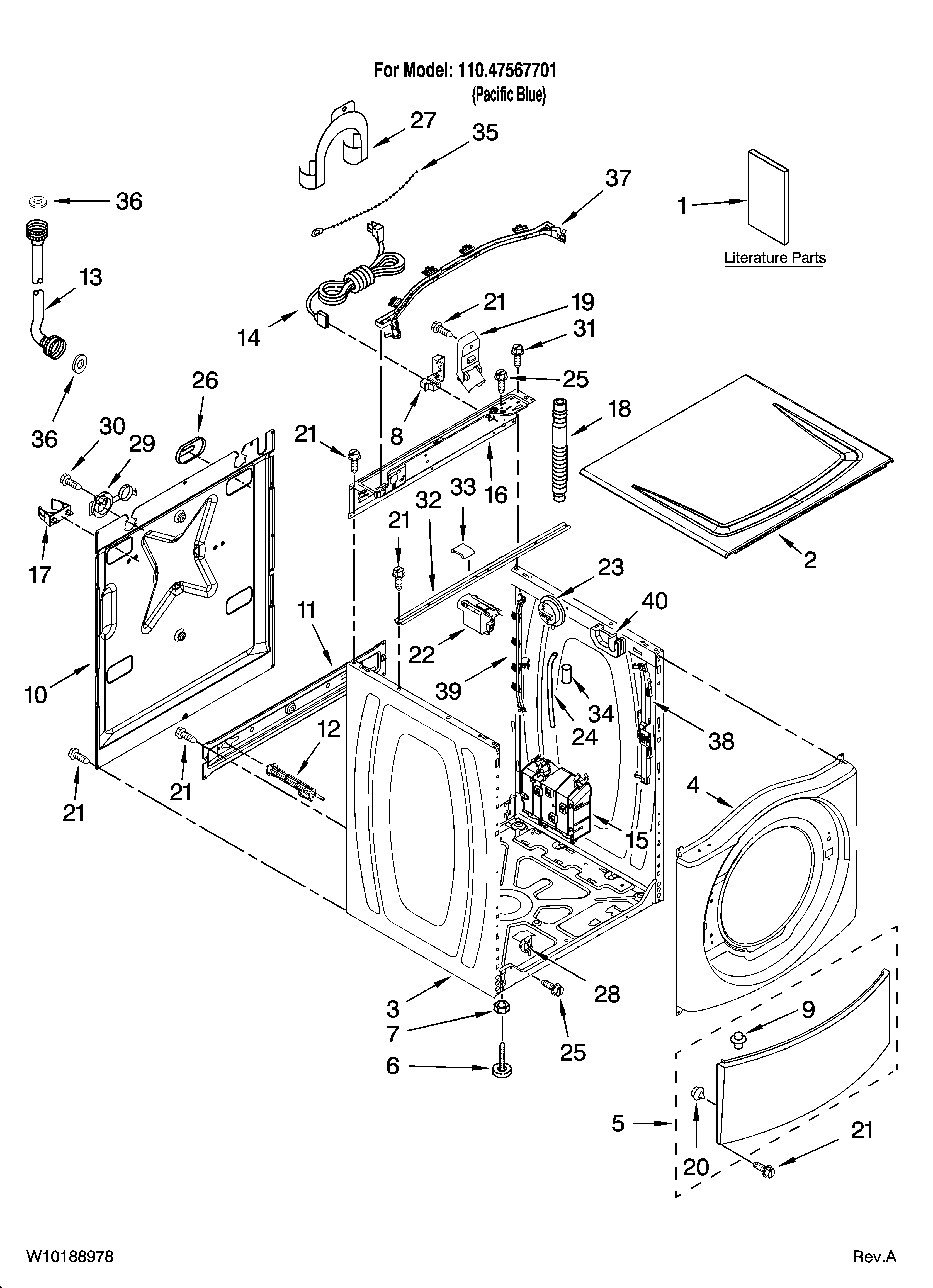 Top and cabinet parts