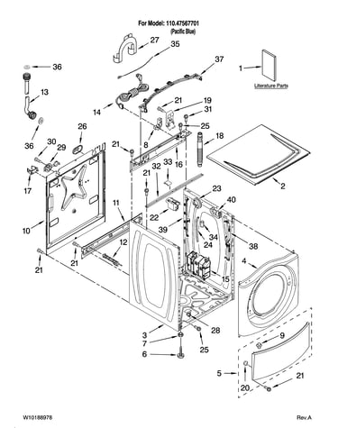 Top and cabinet parts