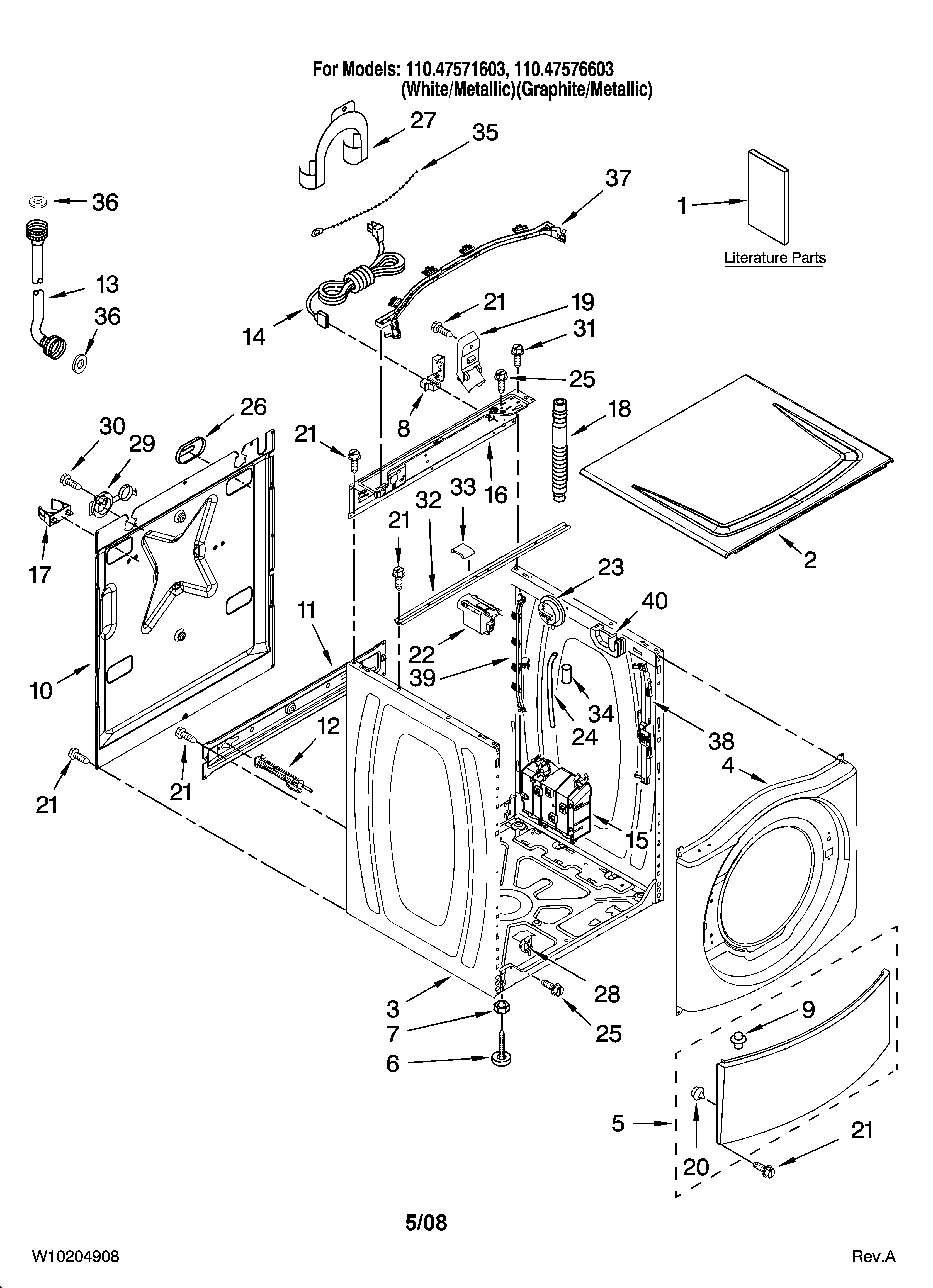 Top and cabinet parts