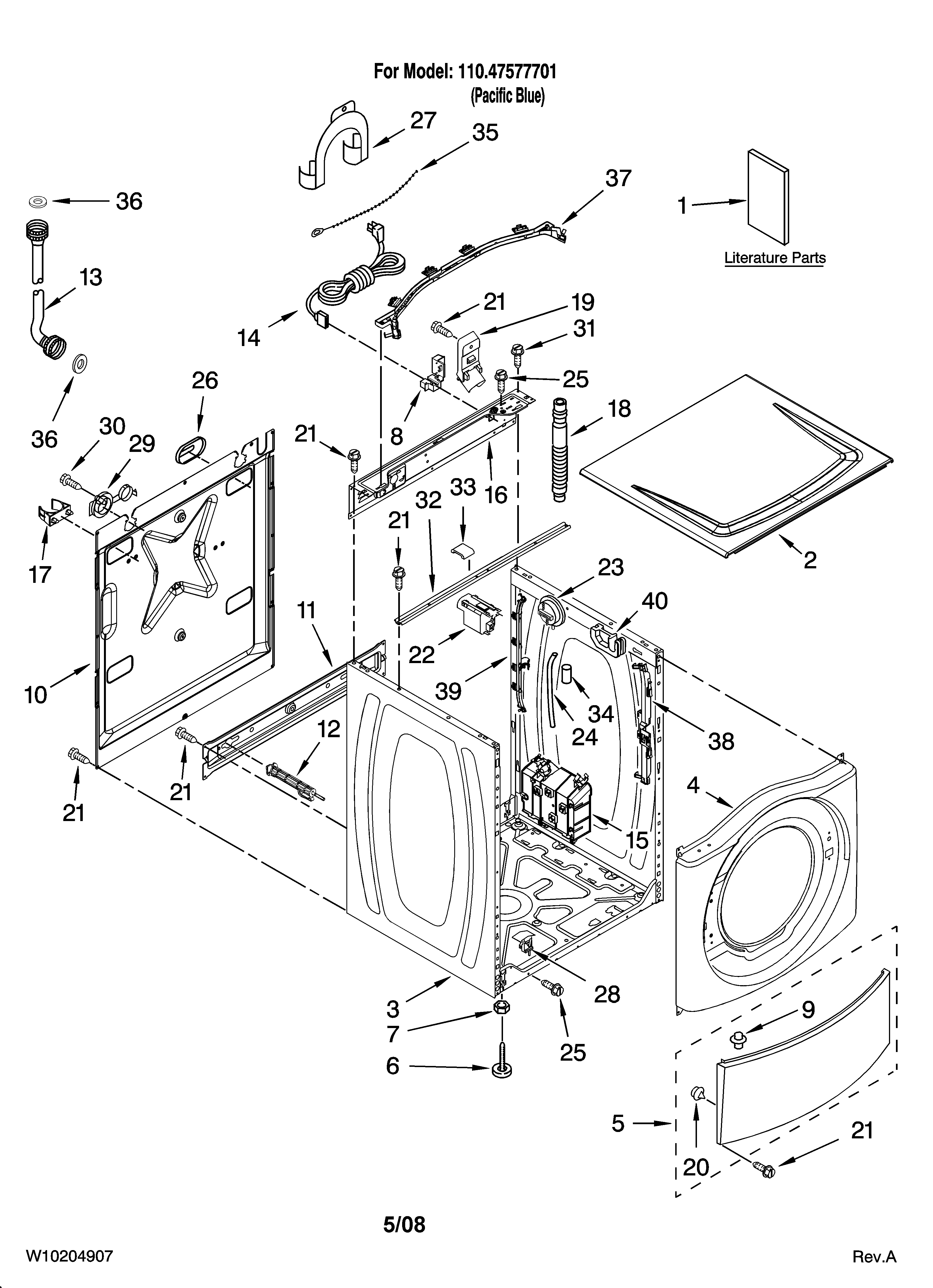 Top and cabinet parts