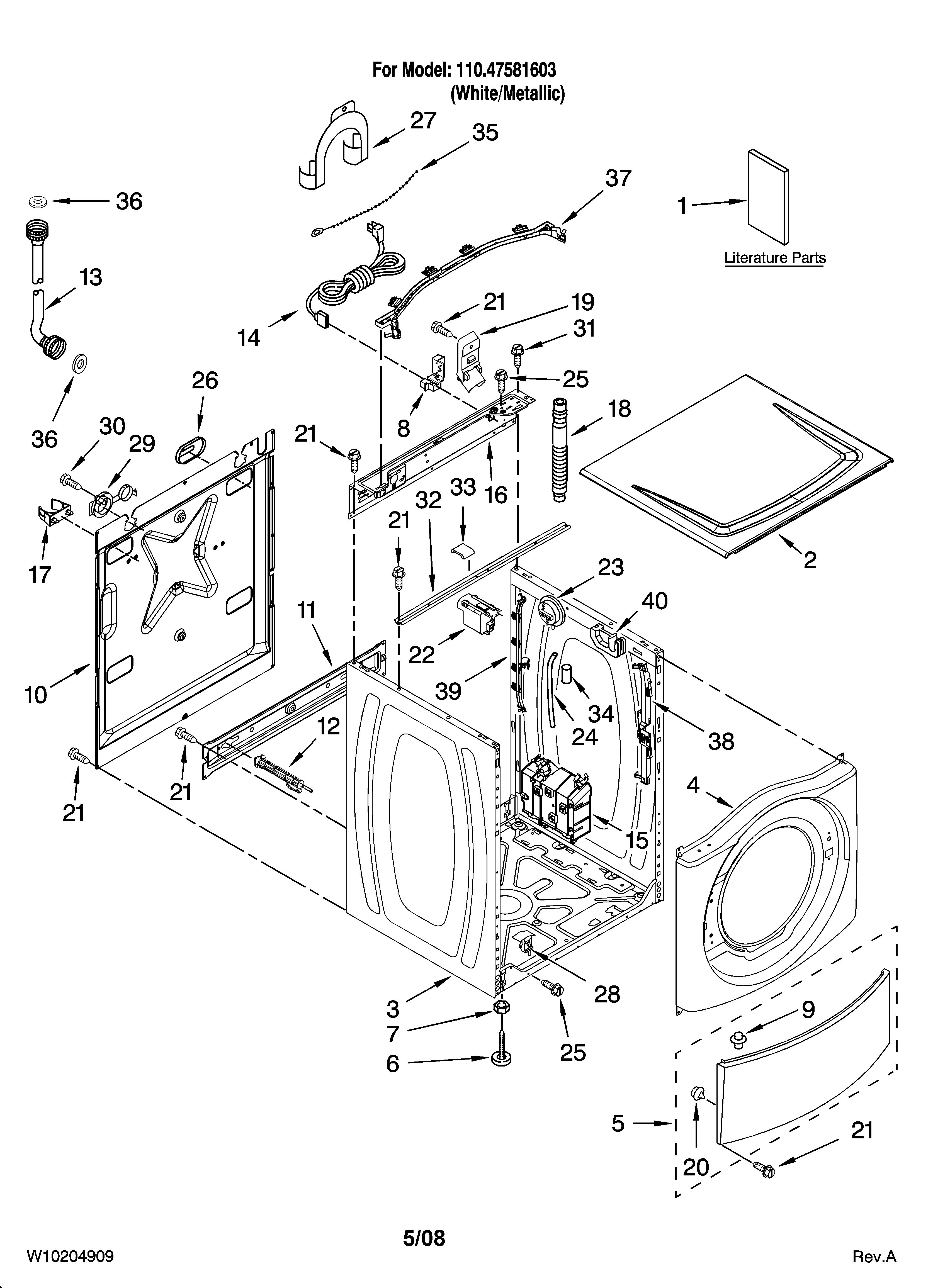Top and cabinet parts