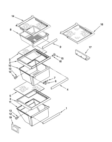 Refrigerator shelf parts