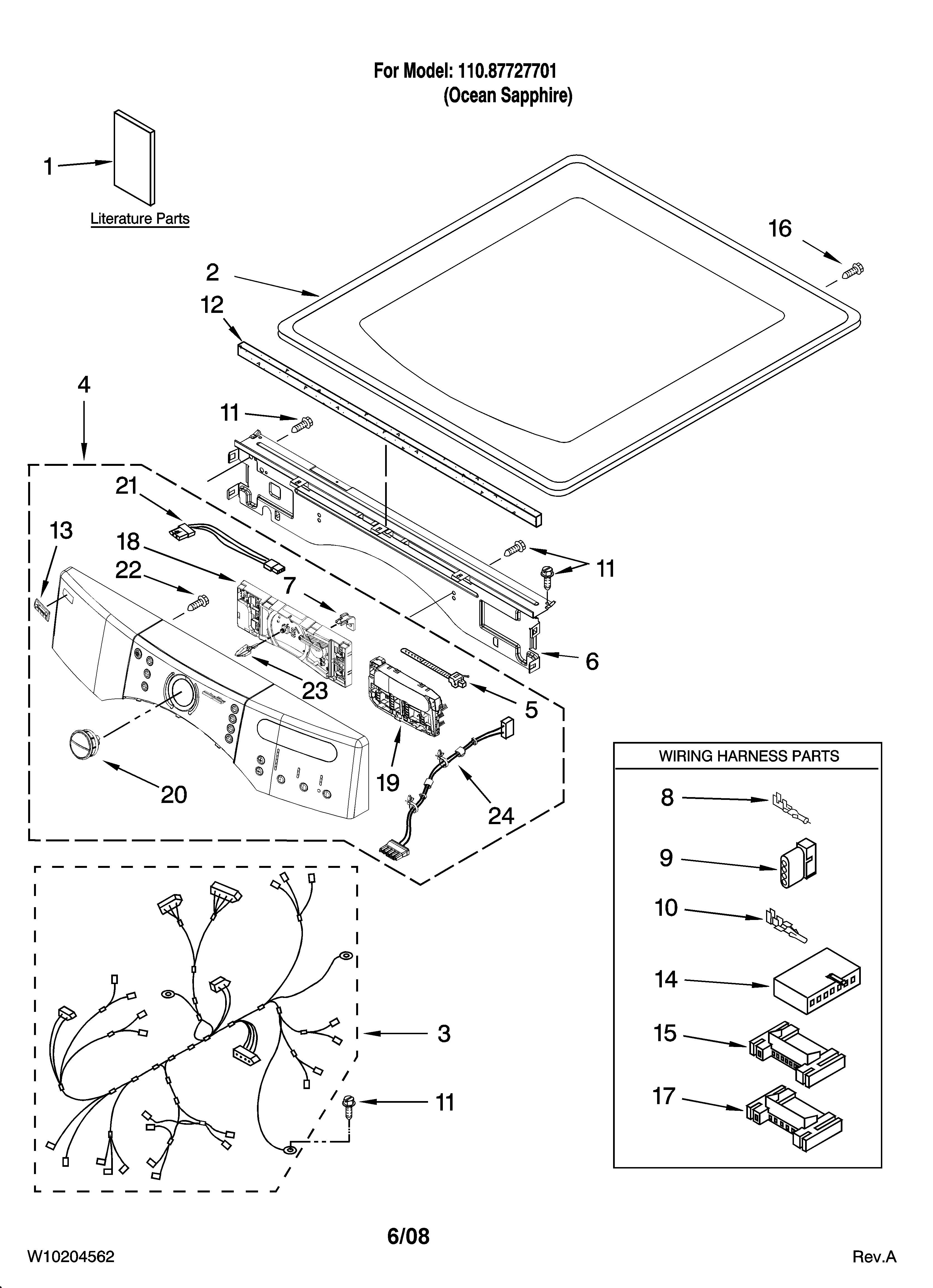 Top and console parts