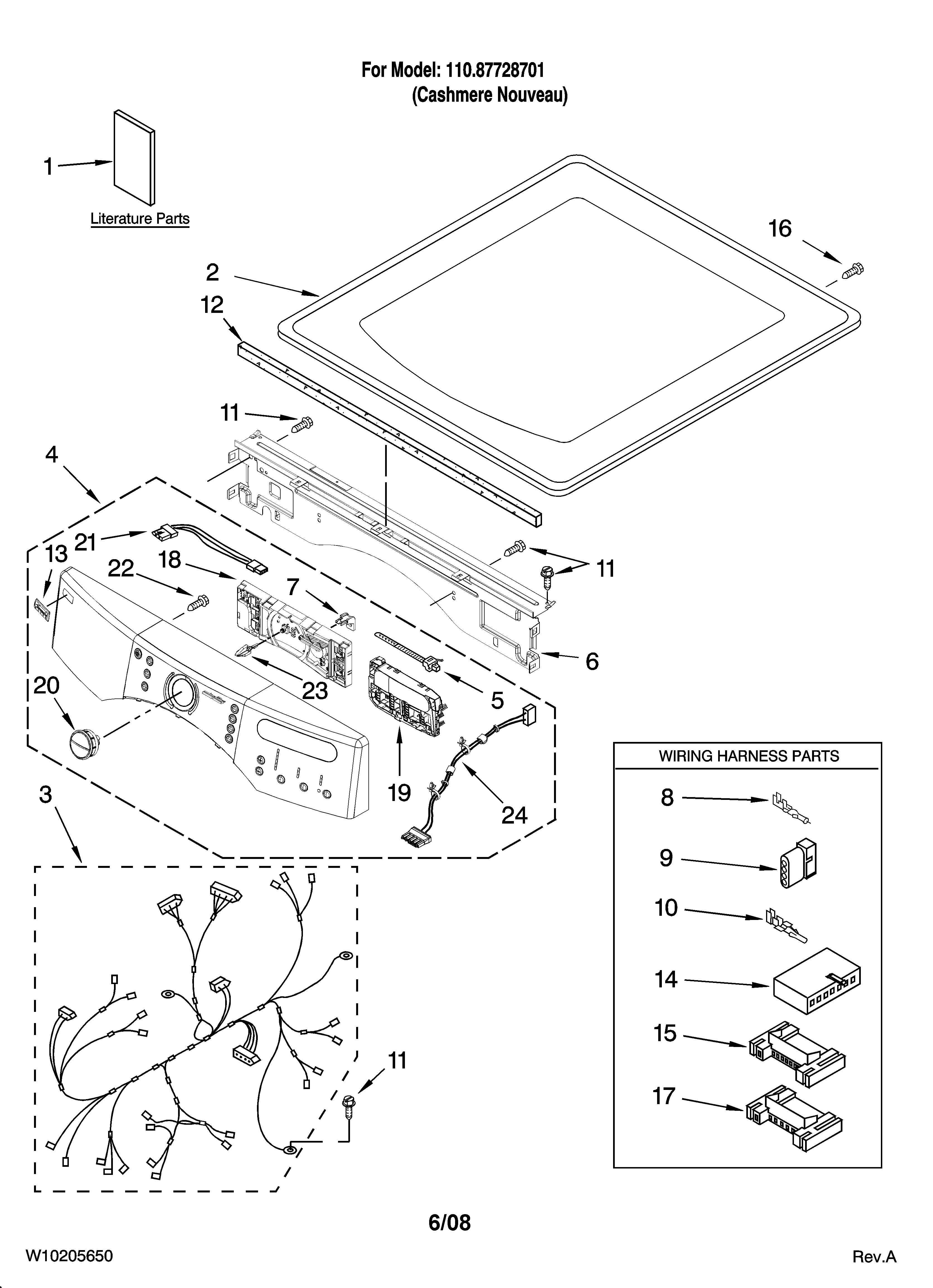 Top and console parts