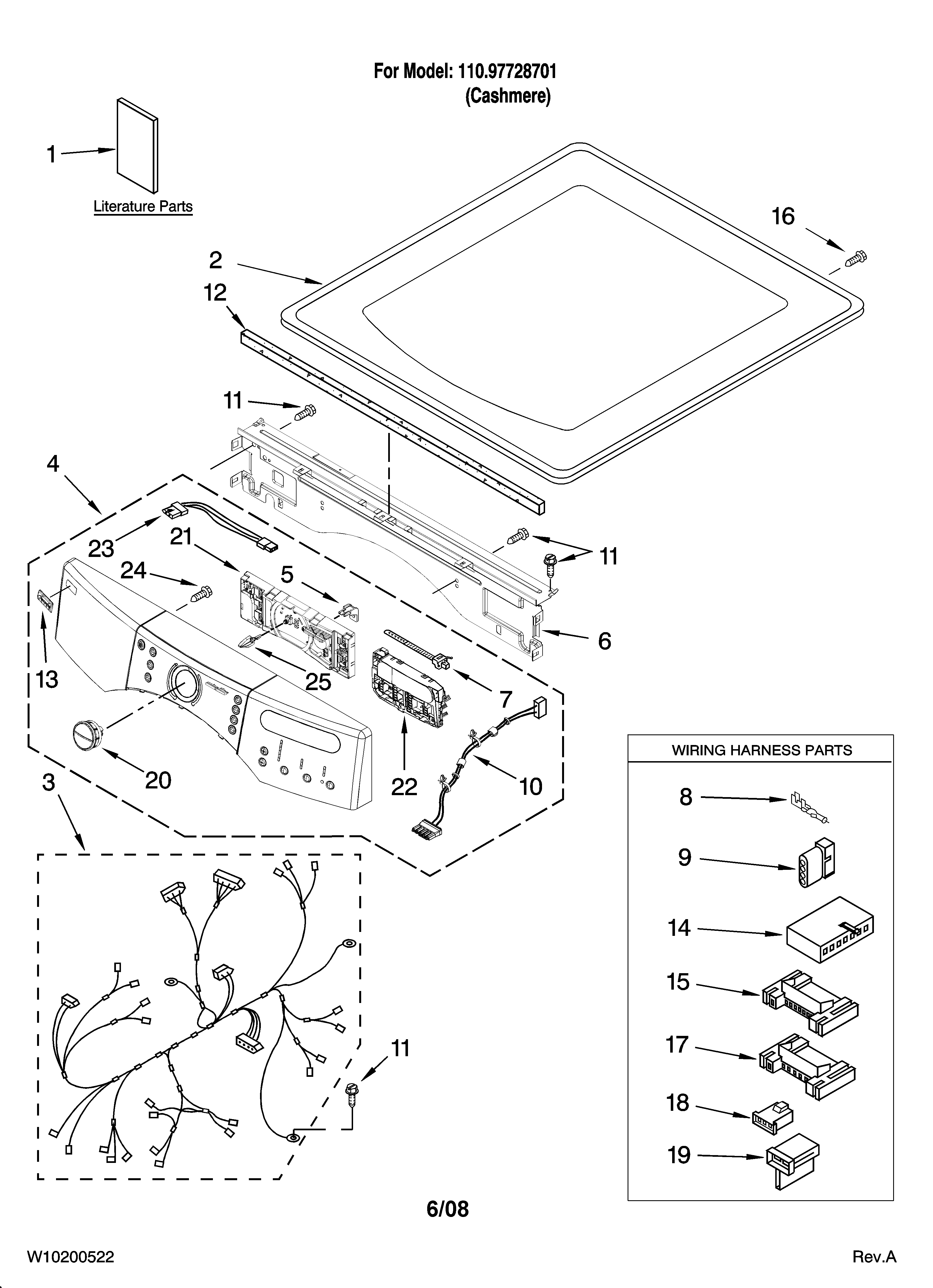 Top and console parts