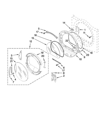 Door parts, optional parts (not included)