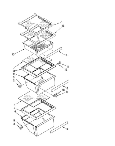 Refrigerator shelf parts