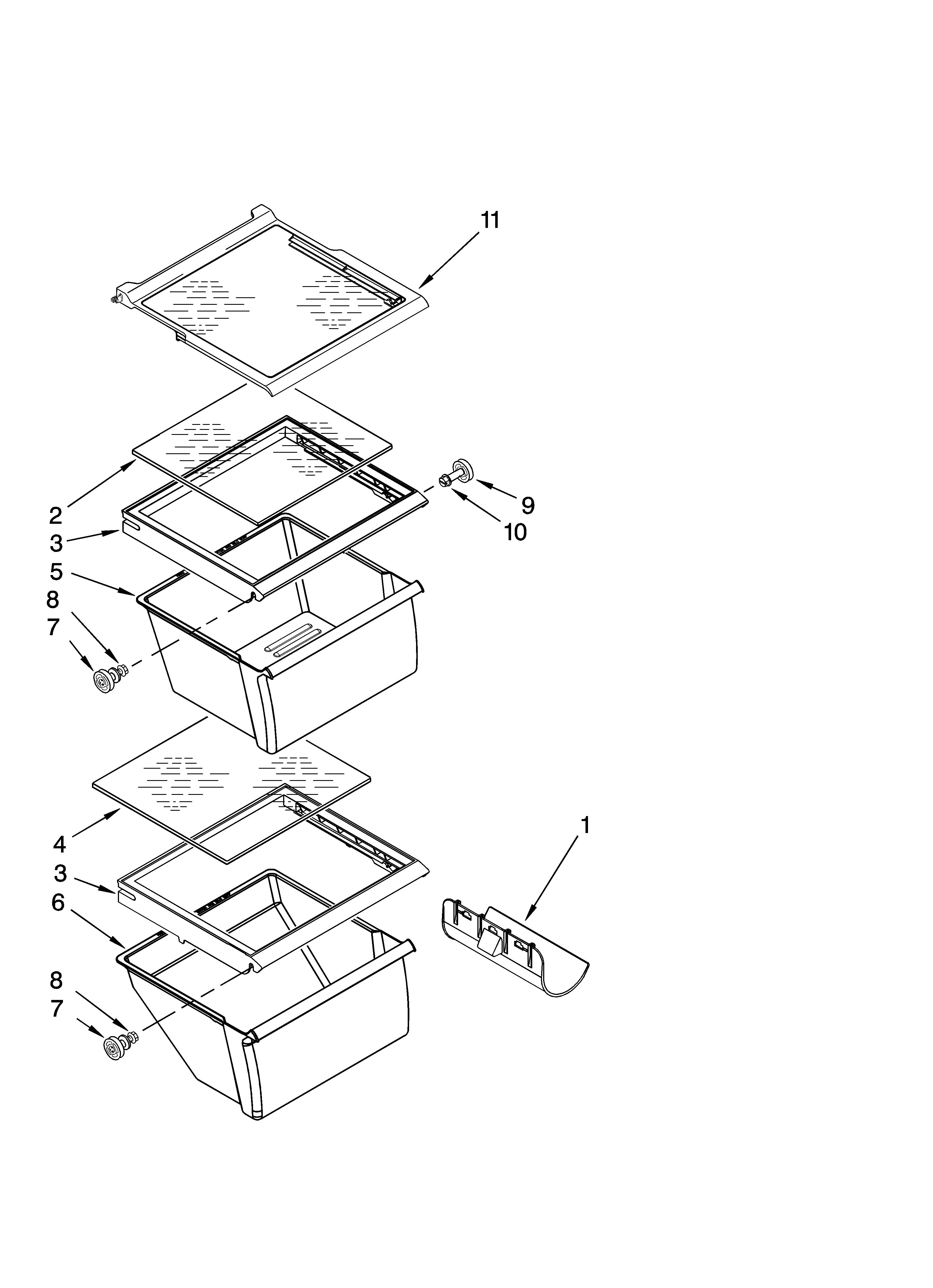 Refrigerator shelf parts