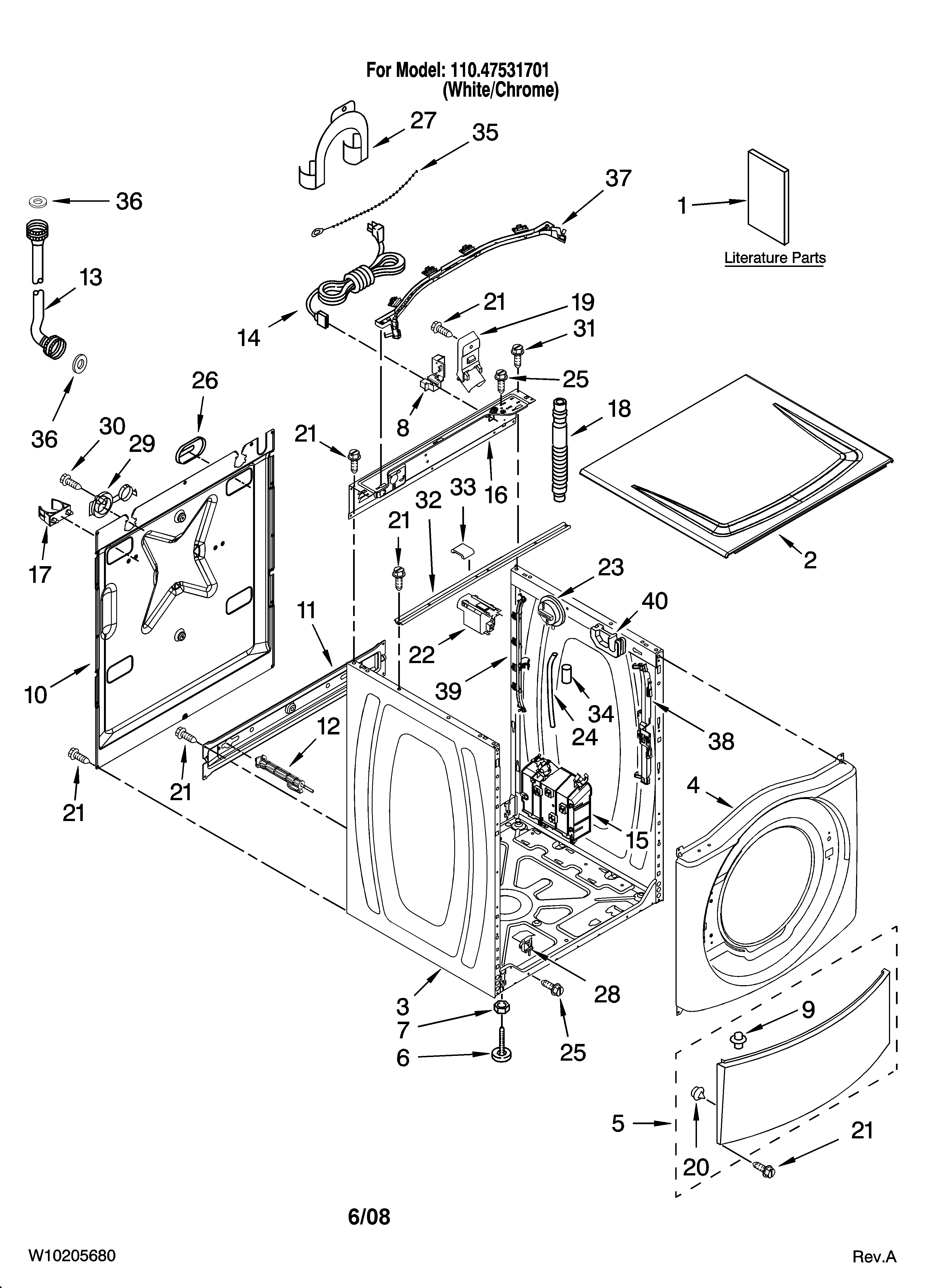 Top and cabinet parts