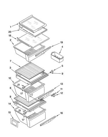 Refrigerator shelf parts