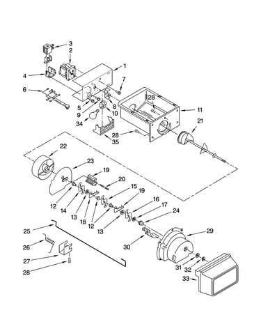 Motor and ice container parts