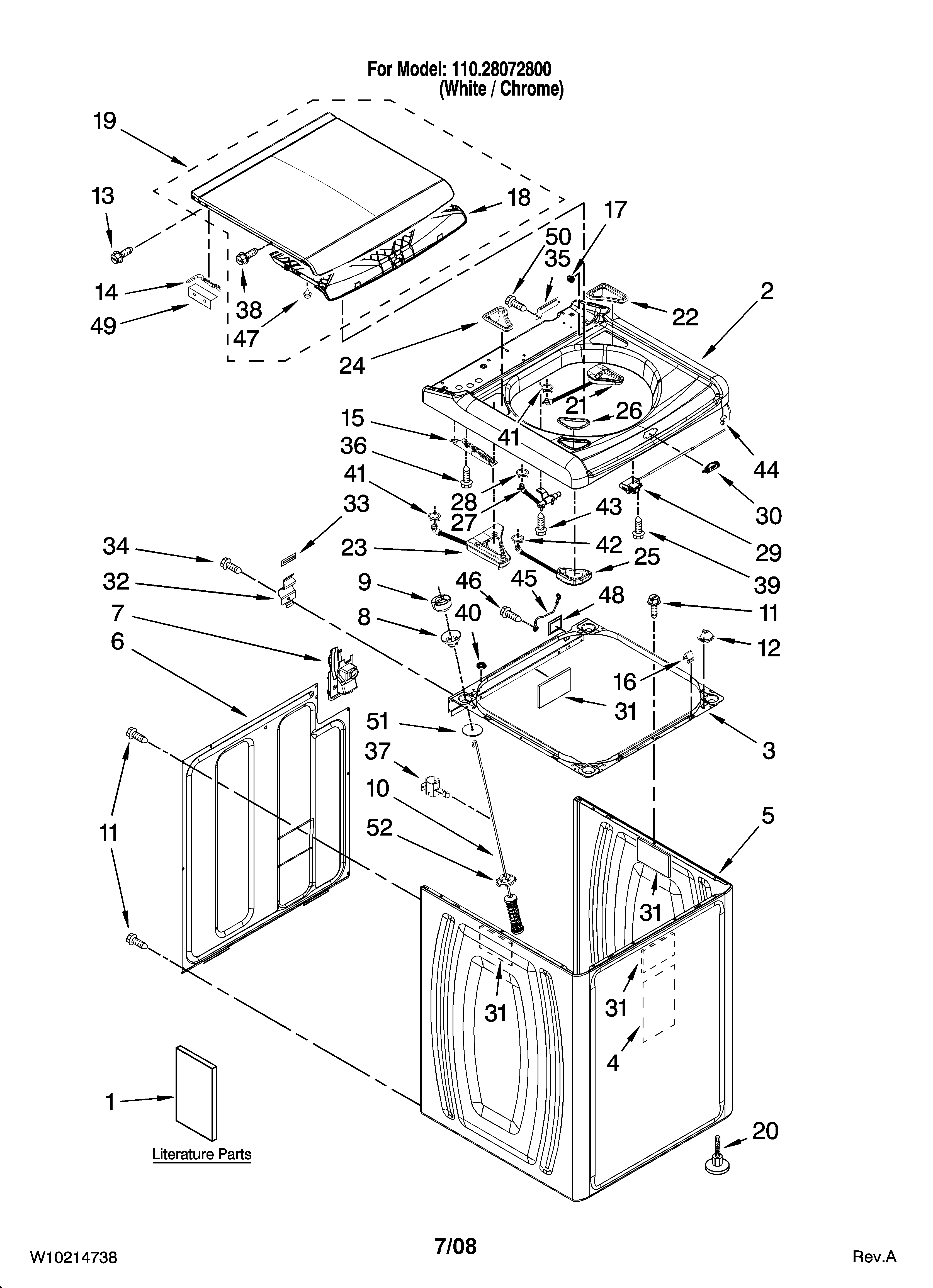 Top and cabinet parts