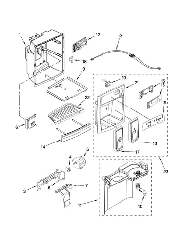 Dispenser front parts